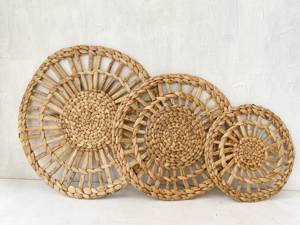 Set of 3 Water Hyacinth <b>Wall</b> Baskets Boho Woven <b>Wall</b> Decor Natural Fiber <b>Decorative</b> <b>Plates</b> for Living Room and Bedroom - Product Image 6