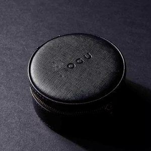 Nouveauté : Boîte de rangement à bijoux ronde portable haut de gamme avec fermeture éclair, taille 10x10x5cm et emballage pour bagues - Product Image 6