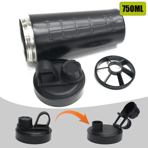 Bouteille de sport isotherme en acier inoxydable pour protéines en poudre, shaker de gym, mixeur nutritionnel - Product Image 6