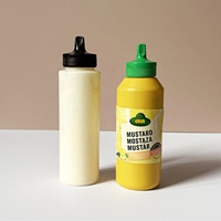250ml PE Plastique Ketchup Mayonnaise Bouteille Conteneur Remplissage Chaud Sauce Squeeze Pot Flip Top Cap Bouteille En Plastique pour Sirop De Maïs