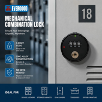 Serrure à combinaison mécanique EVERGOOD à 3 chiffres, clé de gestion pour le récupération du mot de passe pour les armoires de classement et les tiroirs