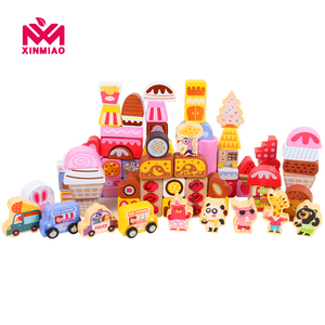 High Quality Wooden Toys Ice Cream Animal Scenes Geometric <strong>Shape</strong> Assembled Building <strong>Blocks</strong> Early Educational Toys for Children - Product Image 2