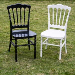 Silla Napoleón de Resina Blanca Pura con Respaldo Ondulado y <span class=keywords><strong>Asiento</strong></span> Liso para Bodas, Banquetes, Hoteles, Jardines, Galas, Cumpleaños y Eventos al Aire Libre - Product Image 3