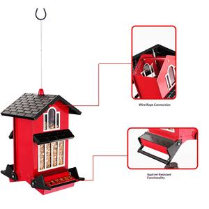 Nouveau produit transfrontalier : mangeoire à oiseaux anti-écureuil en métal et plastique, à suspendre, pour jardin et extérieur, avec éclairage solaire - Product Image 3