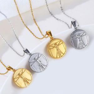 Collier Vintage avec pendentif Spartan Warrior Zeus, pendentif De la mythologie romaine grecque <span class=keywords><strong>Medusa</strong></span> en acier inoxydable Pvd plaqué or avec Fleur De Lis - Product Image 3