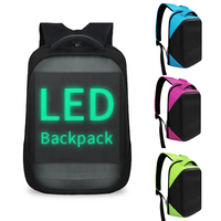 Mochila LED Personalizable con Cierre, Diseño Impermeable de Carcasa Suave, Control Inteligente por WIFI y APP, Pantalla LED para Publicidad en Viajes, Nailon