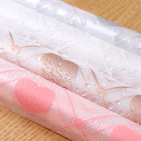 Papier d'emballage mat double face imperméable en plastique pour fleuriste, cœurs de roses pour la Saint-Valentin, 56x56cm, emballage de bouquet floral