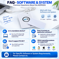 Lecteur de cartes RFID programmable ACR122U 13,56 MHz avec interface USB, lecteur de cartes NFC intelligent pour contrôle d'accès, fabriqué en matériau ABS durable