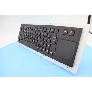 Wasserdichte USB Standard Schwarz Edelstahl Industrie Metall Kiosk Tastatur mit eingebauter Touchpad Maus für Klemmen