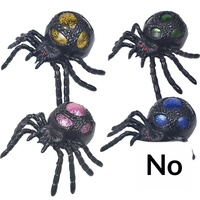 Nouveau jouet anti-stress en caoutchouc pour Halloween, araignée dorée et noire scintillante, simulation fantaisie, style farce, jouet souple pour garçons et filles