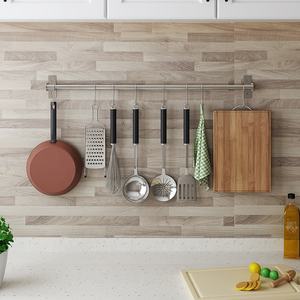 高品質304ステンレス鋼キッチン壁収納ロッドラック金属フックスパチュラスプーンアクセサリー浴室用オーガナイザー - Product Image 3