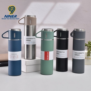 500ml đôi-tường thép không gỉ cốc cốc nhiệt chai nước Bộ quà tặng với 2 thêm Ly chân không cầm tay <span class=keywords><strong>Flask</strong></span> cho tách trà - Product Image 3