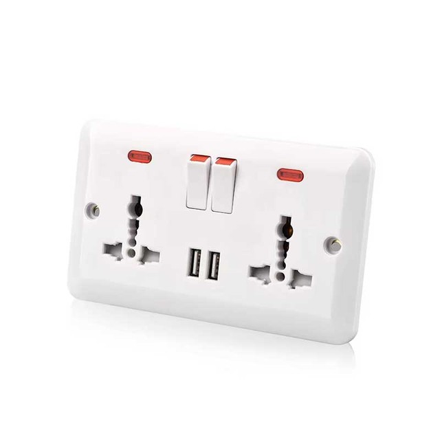 Wholesale Light Switch Wall Multiple Uk Power 3 Pin Multi Plug 13amp Plug Socket Outlet With Usb Port