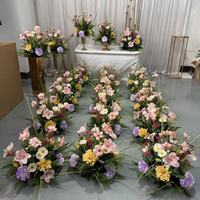 Hochwertige 35cm Grüne Rosa Lila Seiden-Blumensträuße Tischdekoration Blumen-Mittelstücke Kugel für Hochzeiten