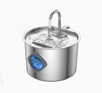 Fontaine à eau pour animaux de compagnie intelligente en acier inoxydable 2,2 L, induction sans fil, circulation automatique