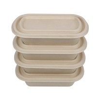 Boîte à lunch biodégradable en pulpe de canne à sucre Boîte à bento écologique jetable allant au micro-ondes pour salade Bagasse Bol à salade à 1 compartiment