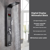 Panneau mural en acier inoxydable avec LED noir pour douche numérique instantanée avec cascade jets de spa panneau mural intelligent pour douche de salle de bain