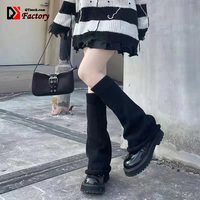 Black Stripe Y2K Vente en gros Esthétique Style millénaire Logo personnalisé Guêtres tricotées Femme Fille Jambières Couvre-jambes Bas