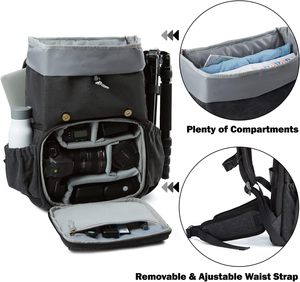 Mochila Profesional para Cámara DSLR, SLR y Mirrorless, Impermeable, con Espacio para Laptop, Muestra Gratis - Product Image 3