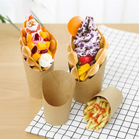 Boîte de cône de crème glacée de haute qualité boîte d'emballage à emporter recyclable boîtes en papier Kraft gaufré