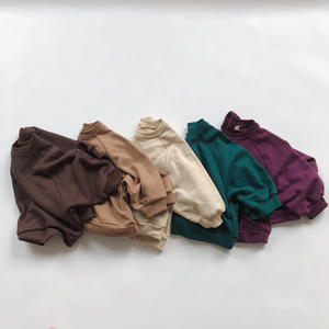 春秋儿童儿童男女通用休闲中性法国毛圈o领长袖羊毛套头衫穿婴儿运动衫 - Product Image 2