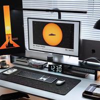 SAMDI Support Ergonomique en Noyer pour Ordinateur Portable et Moniteur – Rehausseur de Bureau et Studio en Bois