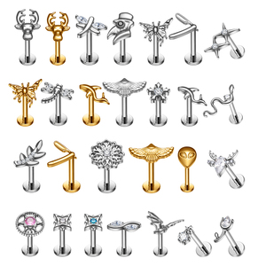 Piercings de Labio de Titanio G23, Aretes de 16G, Cartílago, Tragus, Hélix, Concha, Daith, Lóbulo, Joyería para <span class=keywords><strong>Piercing</strong></span> Corporal - Product Image 1