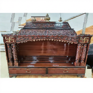 Buy Handicraft Temple with Teak Wood Finish Custom Handicraft Wooden Temple Manufacturer Exporter & Wholesale Supplier For USA - Product Image 1