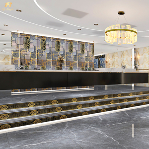 <span class=keywords><strong>Piastrelle</strong></span> italiane di lusso Springletile hotel greek key medusa pattern gold glitter <span class=keywords><strong>piastrelle</strong></span> <span class=keywords><strong>decorative</strong></span> per <span class=keywords><strong>bagno</strong></span> in ceramica lucida - Product Image 4