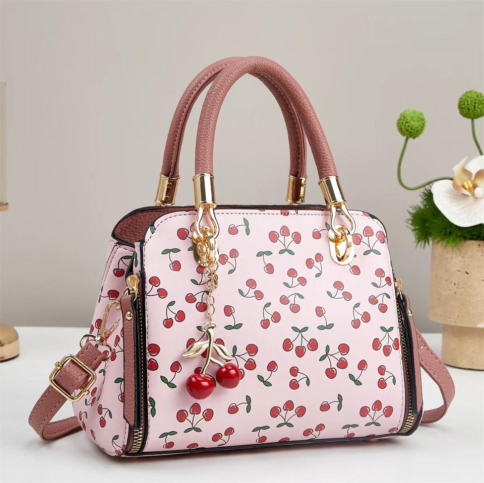 Cute Vintage Cherry Print Durable Mini Handbag | Women's Fashion Top ...