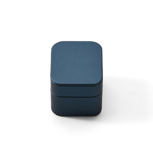 Cajas de Anillos Dobles Personalizadas FANXI, Cajas de Joyería de Cuero PU y Terciopelo para Anillos, Nuevo Diseño - Product Image 2