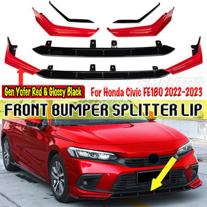 FE180 Front Bumper Spoiler Lip Chin Bumper Body Kits <b>Splitter</b> for Honda for Civic FE180 2022-2023 Front Bumper Guard Protection - Product Image 1