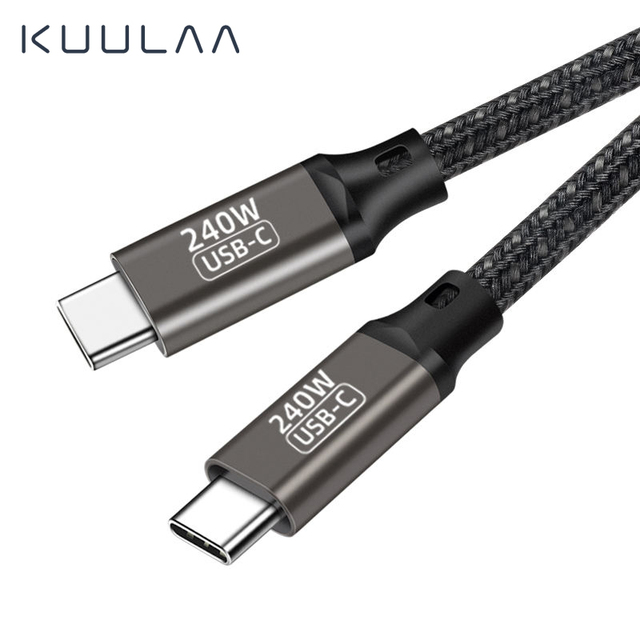 KUULAA 240W 5A Charge USB-C to USB-C Power Cable 2M 6.6ft  Fast Charging Cable for iPhone