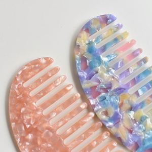 Peigne à dents larges en acétate populaire, motif marbré antistatique, style européen et américain, autres articles de nécessité quotidienne - Product Image 2