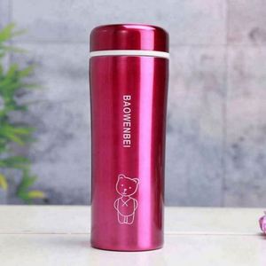 Baowenbei Modern Stainless Steel Vacuum Tumbler 400ml Red <b>Cute</b> <b>Bear</b> Double Wall Insulated Leak-Proof Eco-Friendly Boiling Water - Product Image 1