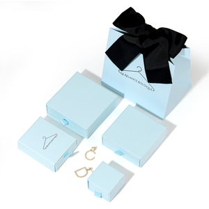 Custom Paper Cardboard Drawer Packaging Jewelry Box And Bag With Logo Printed