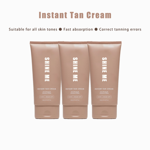 Crema autobronceadora instantánea | <span class=keywords><strong>Bronceador</strong></span> de acción rápida para brillo natural, loción hidratante con aceite de jojoba y vitamina E, bronceado sin rayas - Product Image 4