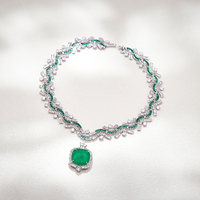 Collier de soirée en laiton avec zircon grand carat motif flocon de neige et pierre précieuse bleue, style mondaine, bijou de luxe, cadeau pour enterrement de vie de jeune fille