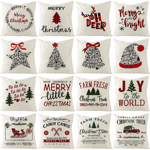 Housse de coussin de Noël <span class=keywords><strong>2023</strong></span>, motif de Noël d'<span class=keywords><strong>hiver</strong></span>, chapeau de Noël, arbre, housse de coussin pour canapé, canapé et voiture XJ032 - Product Image 1
