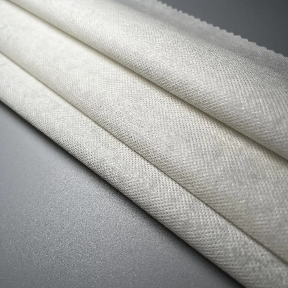 Entoilage fusible non tissé de polyester de double point de bonne qualité de fournisseur de la Chine