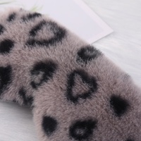 Masque de sommeil personnalisé avec logo, mignon, respirant, occultant, en peluche douce et moelleuse, motif léopard en satin