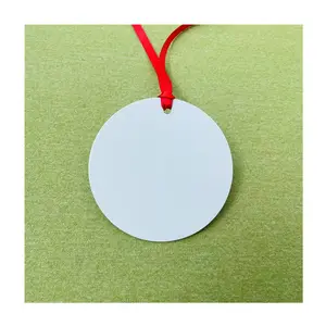2024 vendita calda doppio lato rotondo in metallo albero di natale ornamento sublimazione in alluminio ornamenti in bianco cerchio ornamenti natalizi