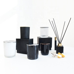 Biểu Tượng Tùy Chỉnh Màn Hình In Màu Đen & Trắng 12Oz Để 2Oz Nến Thủy Tinh Jar Tàu Chủ Với Kẽm Hợp Kim Bạc Nắp Hộp Xi Lanh Loại - Product Image 3