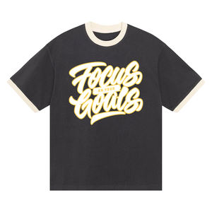 高品質リングターンオーバーシャツ メンズ カスタムプリント ドロップショルダーTシャツ 夏用 - Product Image 3