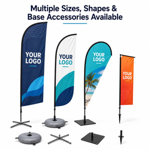 Custom Logo Outdoor Feather Flag Teardrop Banner Flying Beach Flag for Advertising Event Trade Show Grand Opening Sturdy Base - Product Image 3