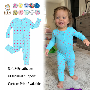 Pigiama Intero per Bambini Guai in Bambù per Tutte le Stagioni, con Doppia Cerniera e Design a Cuore per Dormire - Product Image 1