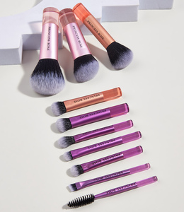 Vente en gros de 10 mini ensembles de pinceaux de maquillage avec manche en aluminium outils de voyage portables pour ombre à paupières et poudre pour l'application de correcteur - Product Image 2