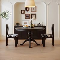 Kreativer Designer Runder Massivholz-Esstisch für den Heimgebrauch: Hochwertiger Italienischer Luxus-Holzesstisch im Retro-Stil