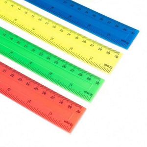 Regla de plástico a escala de 30cm, regla recta colorida de 12 pulgadas, regla de plástico de dibujo DIY de diferentes diseños de colores transparentes - Product Image 6