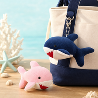 En gros, Porte-clés breloque de sac en peluche requin 4 couleurs, 15 cm, animal en peluche doux et câlin, rembourré en coton PP, cadeau de remise de diplôme, usine OEM